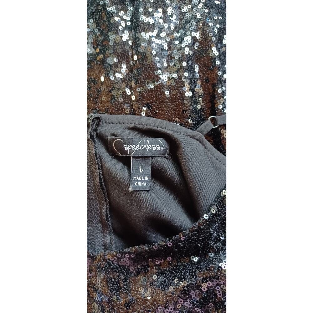 Speechless Black Sequin Cocktail Dress Women’s Large Vegas Outfit Club Birthday - Picture 6 of 8